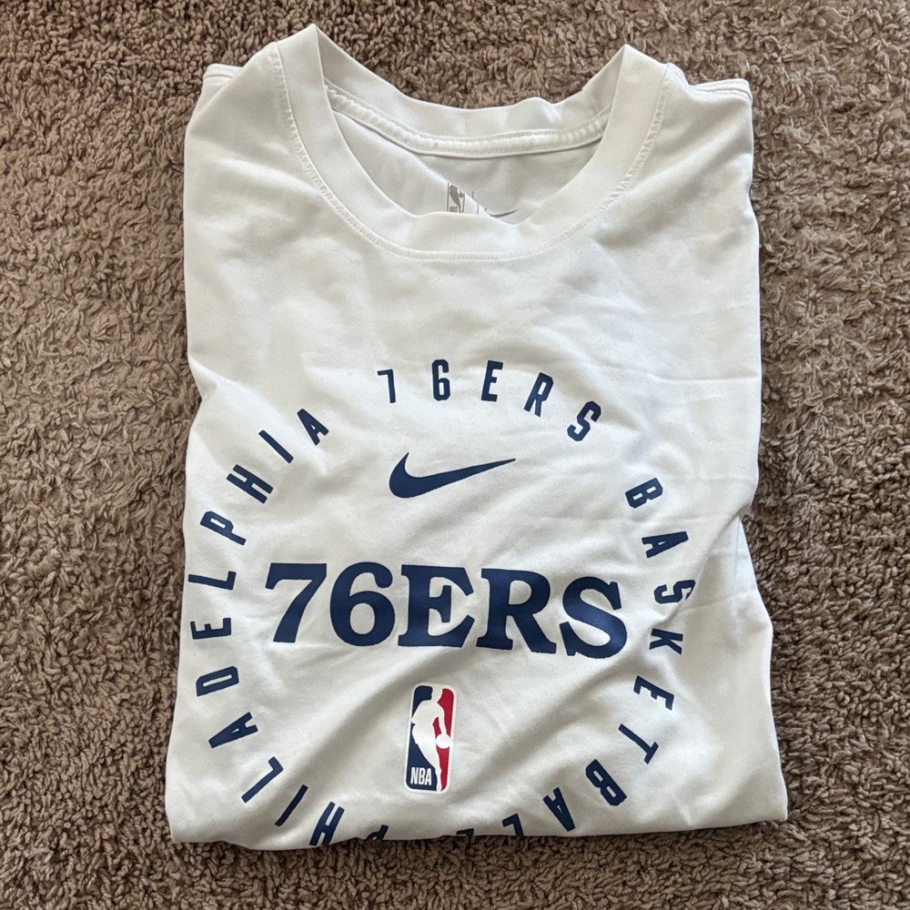 Nike White 76ers Basketball Tee